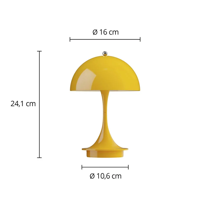 Panthella 160 PORTABLE V3 acculamp Opaque Geel van Louis Poulsen – productfoto 4 van 5