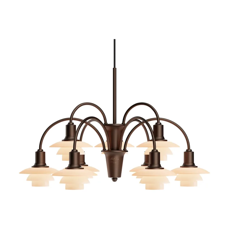 PH 1/1 Chandelier Centenary Edition Kronleuchter Brass-dusty terracotta, 9-armig de Louis Poulsen – photo du produit