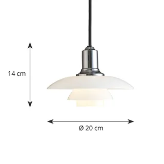 PH 2/1 hanglamp, Ø 20 cm, chroom, glas by Louis Poulsen – product photo 4 of 5