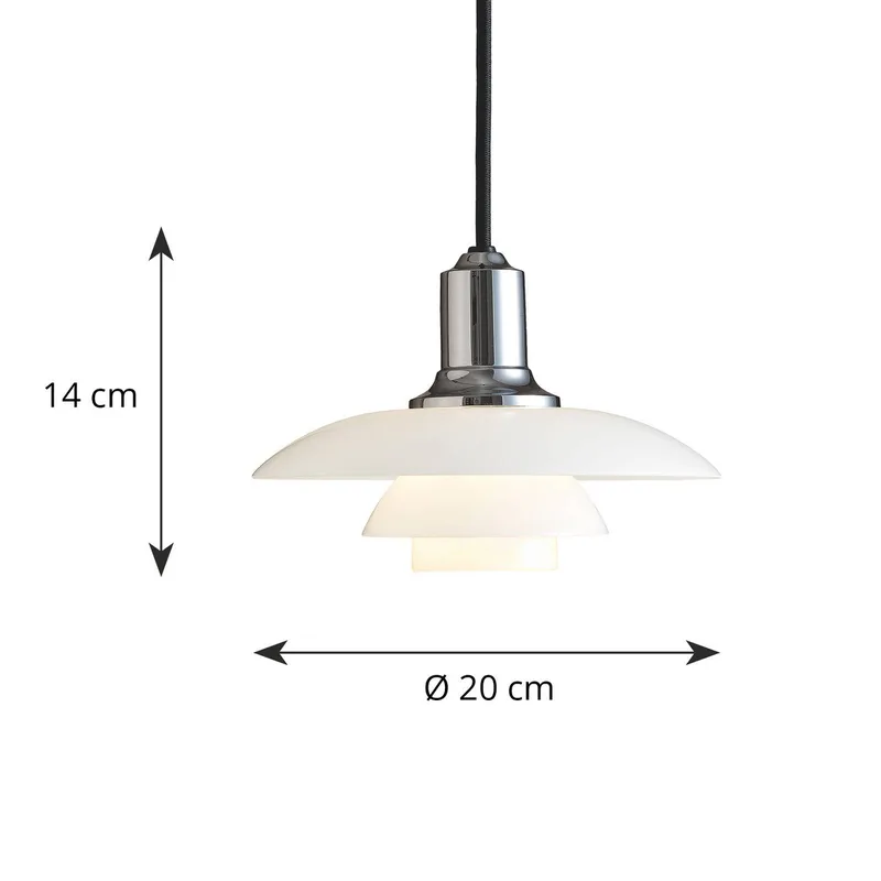 PH 2/1 hanglamp, Ø 20 cm, chroom, glas by Louis Poulsen – product photo 4 of 5