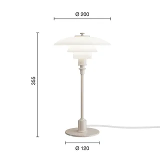 PH 2/1 tafellamp, glanzend beige, Ø 20 cm von Louis Poulsen – Produktfoto 4 von 5