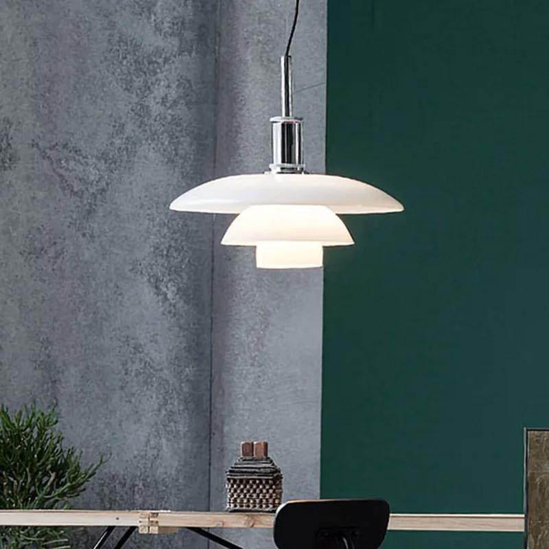 PH 3 1/2-3 hanglamp, Ø 33 cm, chroom/wit - Louis Poulsen - Woonkamer - Designer - Glas - 1 lamp by Louis Poulsen – product photo