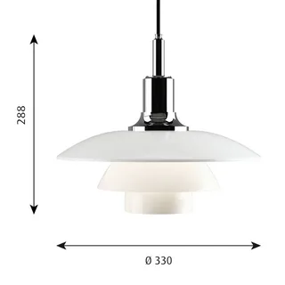PH 3 1/2-3 hanglamp, Ø 33 cm, chroom/wit by Louis Poulsen – product photo 4 of 4