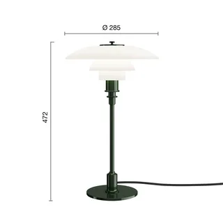 PH 3/2 tafellamp donkergroen Ø 28 cm van Louis Poulsen – productfoto 4 van 5