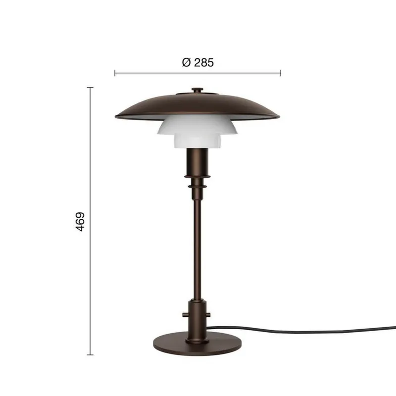 PH 3/2 Taffellamp Aged Brass/Opaal Glass - Louis Poulsen - Woonkamer by Louis Poulsen – product photo