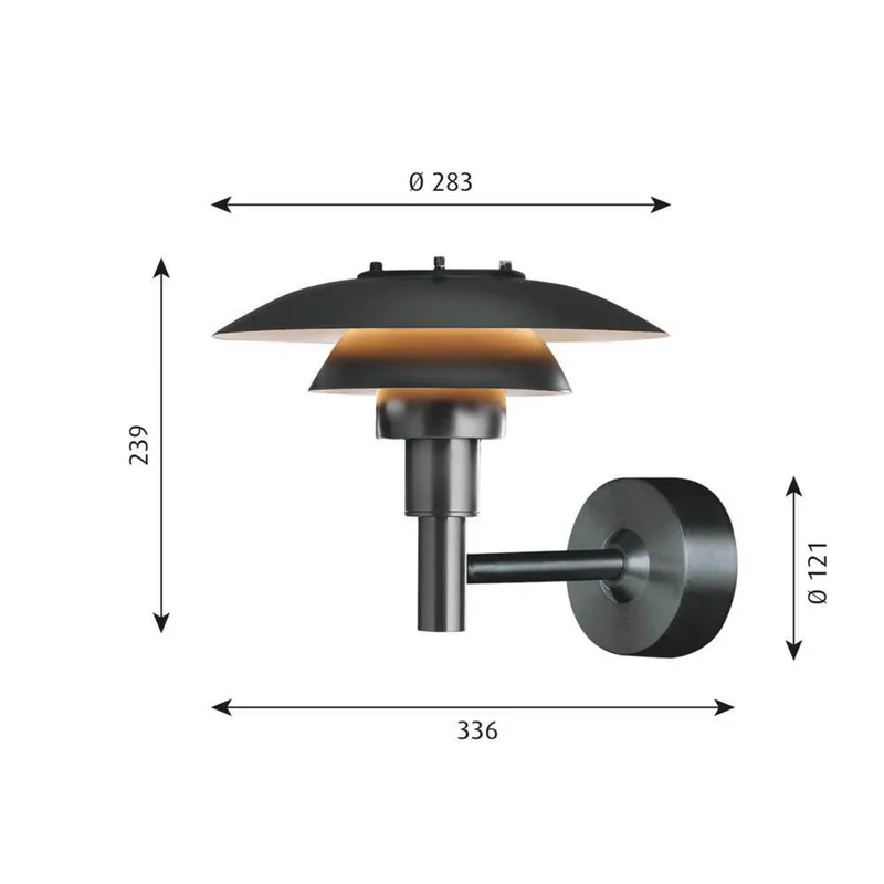 PH 3-2½ Buiten Wandlamp V2 Black - Louis Poulsen - Terras - Aluminium van Louis Poulsen – productfoto
