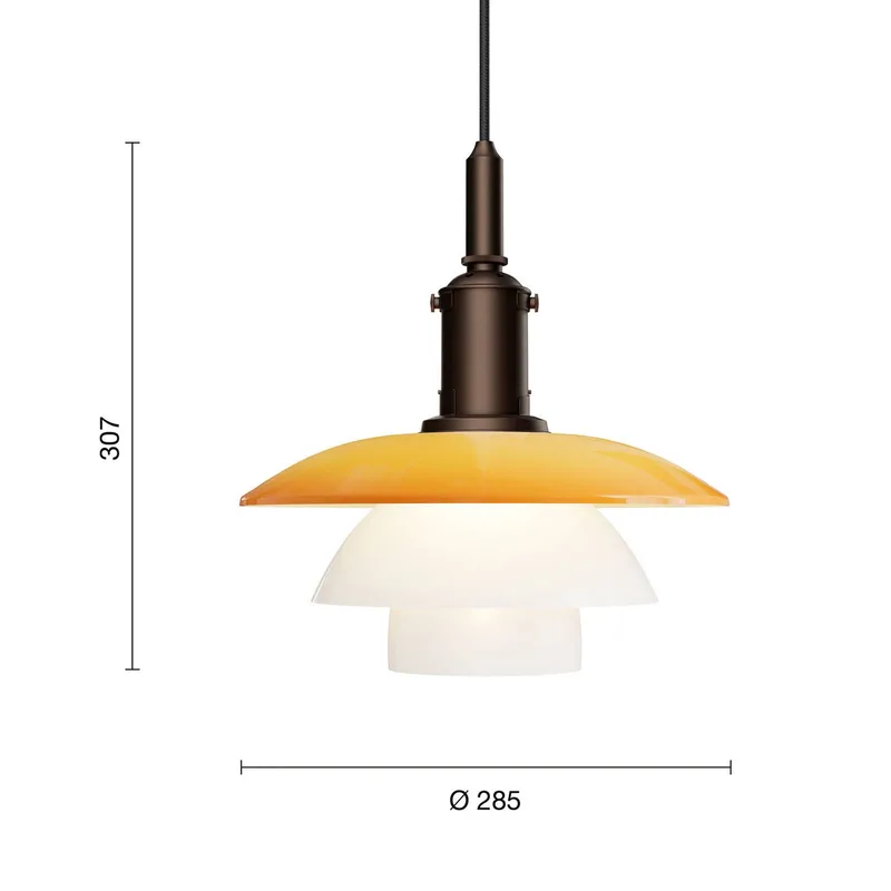 Hängelampe PH 3/3 Centenary amber/weiß Ø 28 cm von Louis Poulsen – Produktfoto 4 von 5