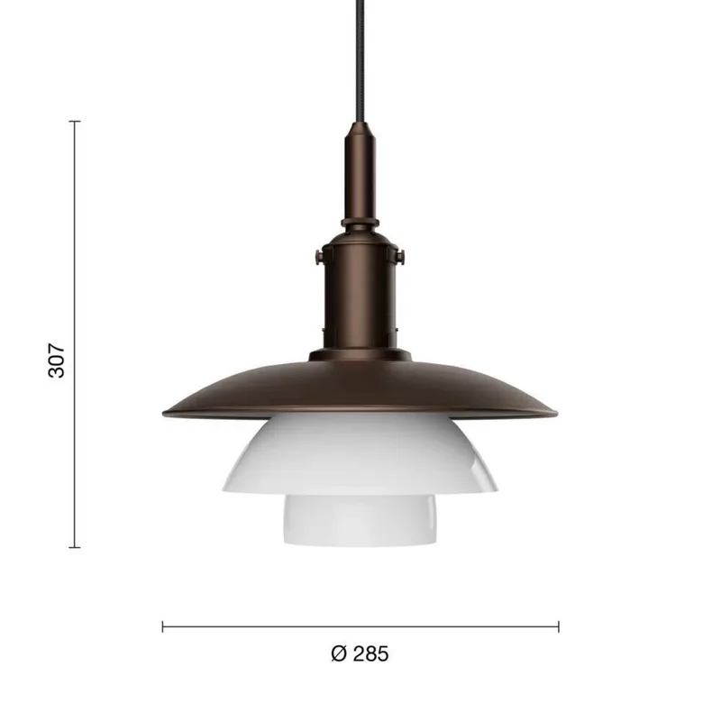 PH 3/3 Hanglamp Aged Brass/Opaal Glass - Louis Poulsen - Woonkamer by Louis Poulsen – product photo