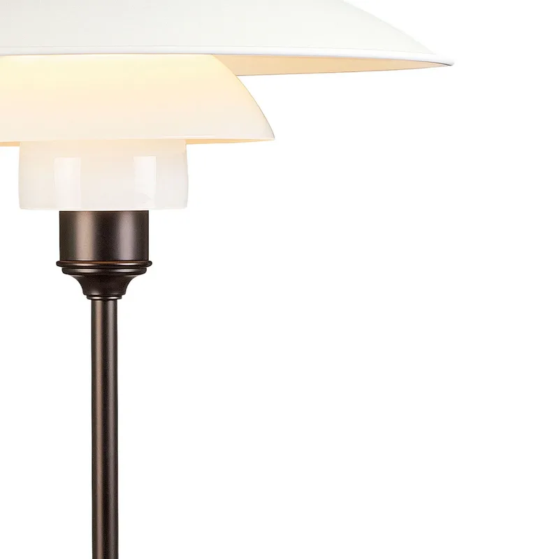 PH 3½-2½ tafellamp bruin/wit - Louis Poulsen PH 3 1/2-2 1/2 - Woonkamer - Designer - Metaal - Met lampenkap von Louis Poulsen – Produktfoto