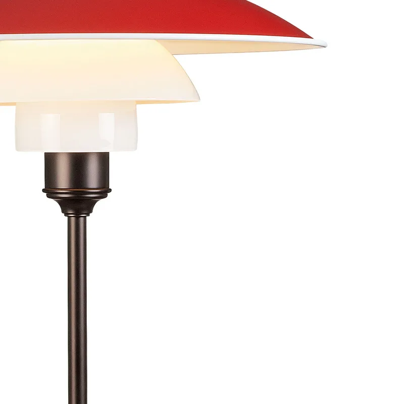 PH 3½-2½ Tafellamp Rood - Louis Poulsen PH 3 1/2-2 1/2 - Woonkamer - Designer - Metaal - Met lampenkap von Louis Poulsen – Produktfoto