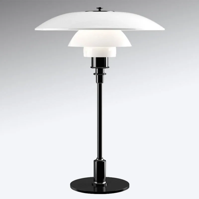 PH 3½-2½ Tafellamp Zwart Gemetaliseerd - Louis Poulsen PH 3 1/2-2 1/2 - Woonkamer - Designer - Glas - Met lampenkap von Louis Poulsen – Produktfoto