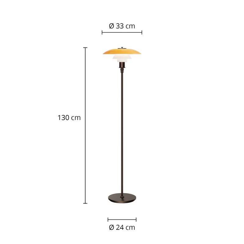 PH 3½-2½ vloerlamp, gebruneerd messing, amber by Louis Poulsen – product photo 4 of 4