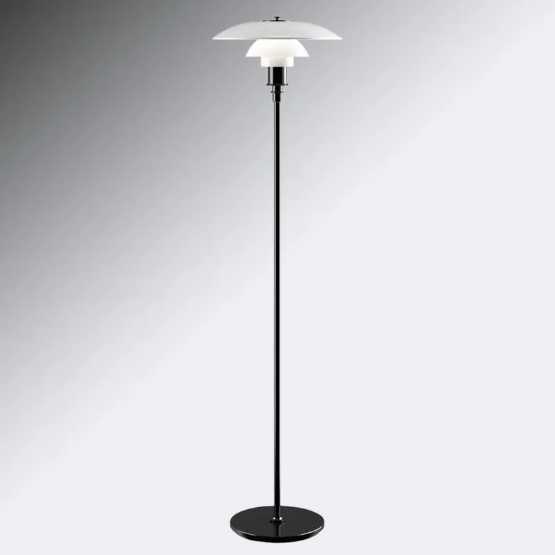 PH 3½-2½ Vloerlamp Zwart Gemetaliseerd - Louis Poulsen PH 3 1/2-2 1/2 - Woonkamer - Designer - Glas - Met lampenkap von Louis Poulsen – Produktfoto