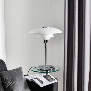 PH 4 1/2-3 1/2 tafellamp, chroom/wit, 55 cm de Louis Poulsen – photo du produit 3 sur 5