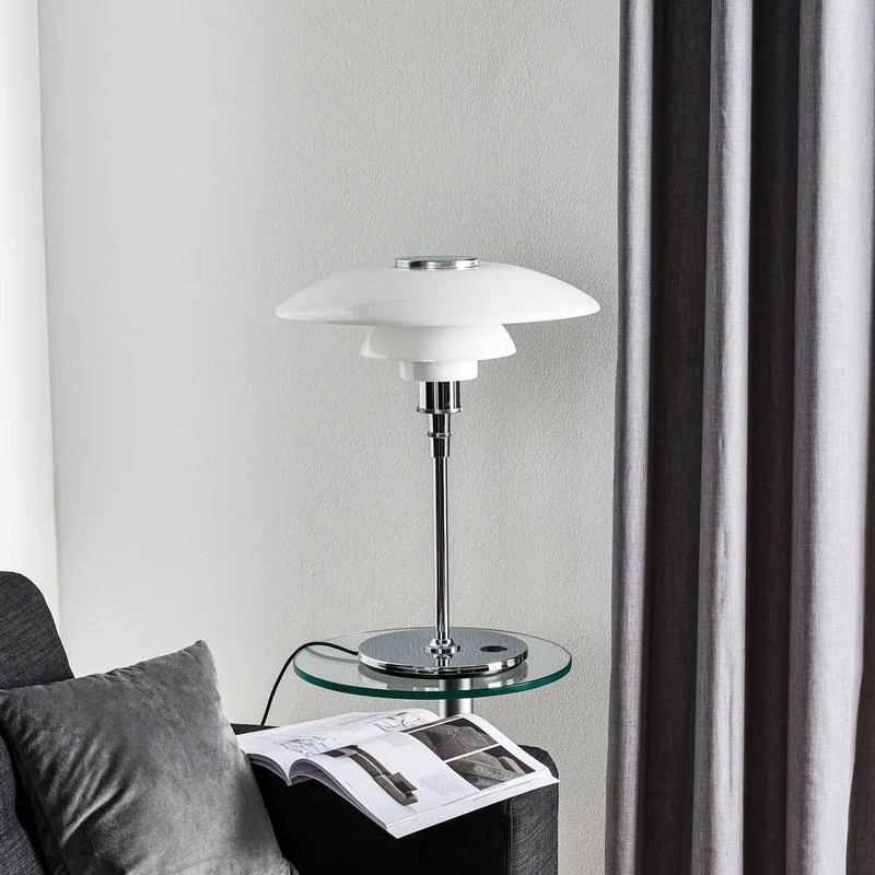 PH 4 1/2-3 1/2 tafellamp, chroom/wit, 55 cm de Louis Poulsen – photo du produit 3 sur 5