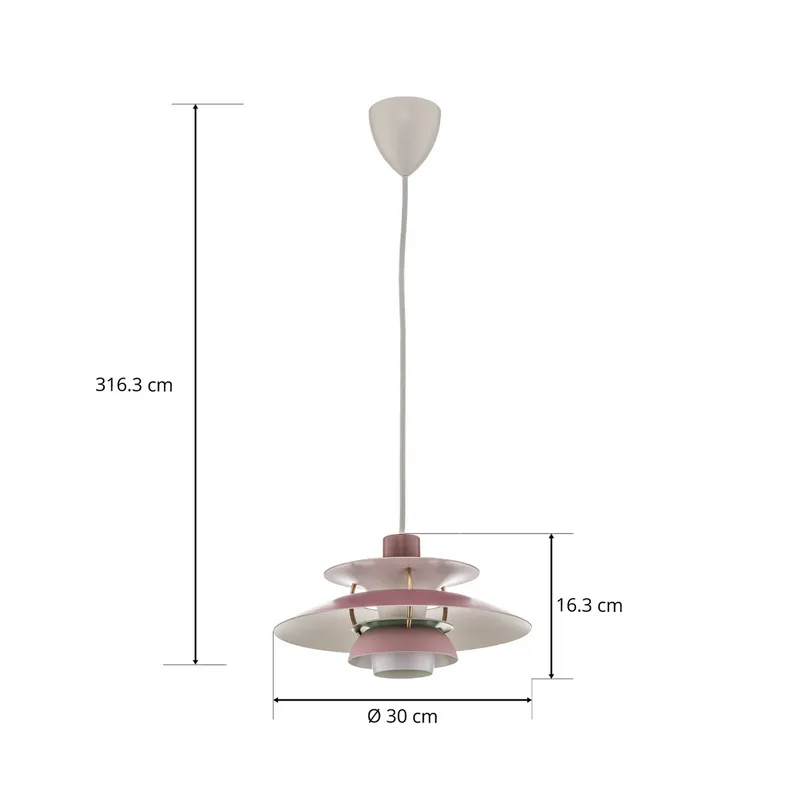 PH 5 300 hanglamp roze - Louis Poulsen - Woonkamer - Designer - Metaal - 1 lamp von Louis Poulsen – Produktfoto