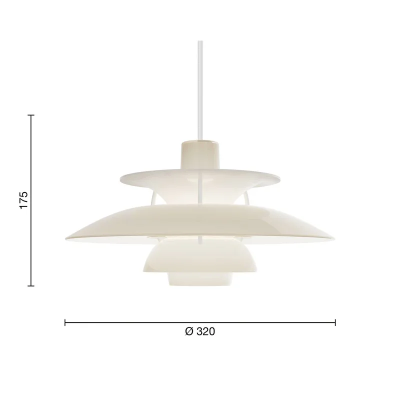 PH 5 320 hanglamp, opaal-beige, E14, polymeer by Louis Poulsen – product photo 4 of 5