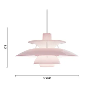 PH 5 320 hanglamp, opaal-rosé, E14, polymeer by Louis Poulsen – product photo 3 of 5
