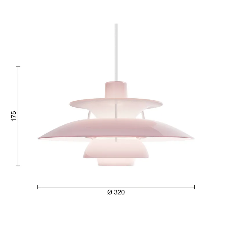 PH 5 320 hanglamp, opaal-rosé, E14, polymeer by Louis Poulsen – product photo 3 of 5