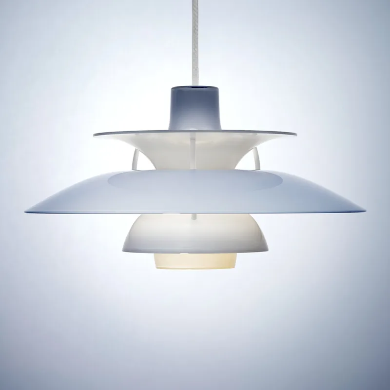 PH 5 320 hanglamp, opaalblauw, E14, polymeer - Louis Poulsen - Eetkamer - Designer - Kunststof - 1 lamp by Louis Poulsen – product photo