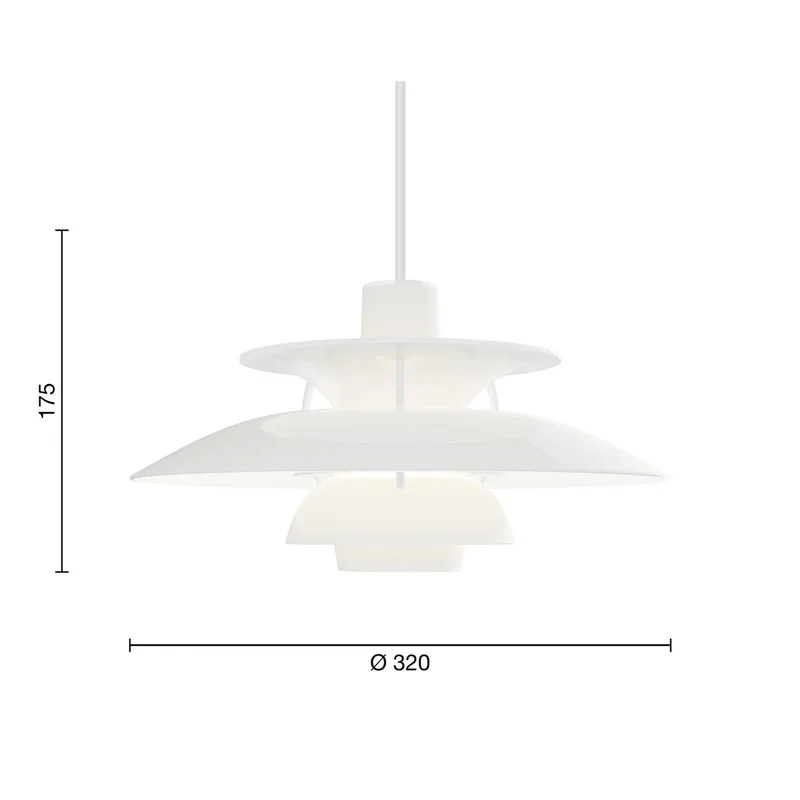 PH 5 320 hanglamp, opaalwit, E14, polymeer by Louis Poulsen – product photo 2 of 5
