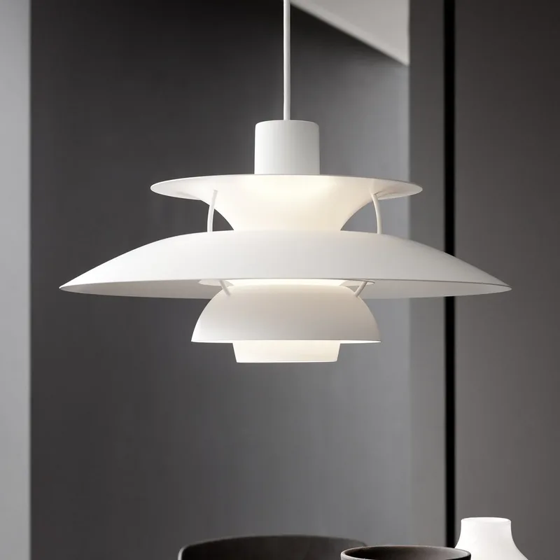 PH 5 500 hanglamp Monochrome White - Louis Poulsen - Woonkamer - Designer - Metaal - 1 lamp by Louis Poulsen – product photo