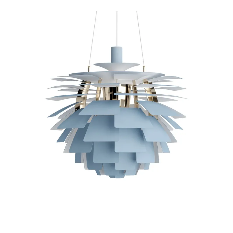 PH Artichoke hanglamp, blauw/messing Ø 60 cm - Louis Poulsen - Woonkamer - Modern - Metaal - 1 lamp by Louis Poulsen – product photo