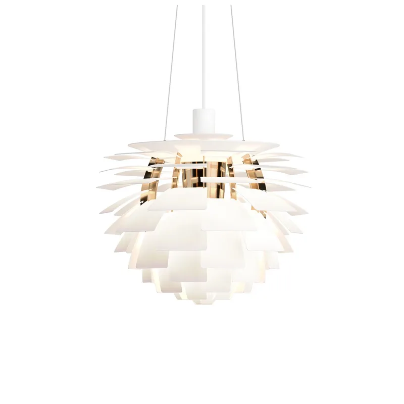 PH Artichoke hanglamp, wit/messing Ø48 cm - Louis Poulsen - Woonkamer - Modern - Metaal - 1 lamp by Louis Poulsen – product photo