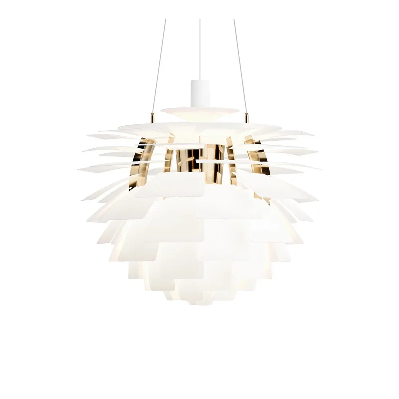 PH Artichoke hanglamp, wit/messing Ø60 cm - Louis Poulsen - Woonkamer - Modern - Metaal - 1 lamp by Louis Poulsen – product photo