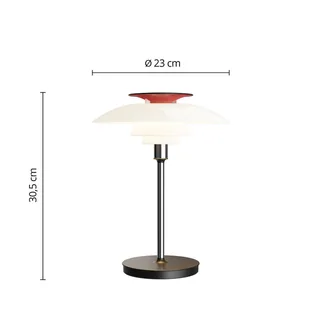 PH80 PORTABLE accu-tischlamp, wit/rood/chroom van Louis Poulsen – productfoto 4 van 5