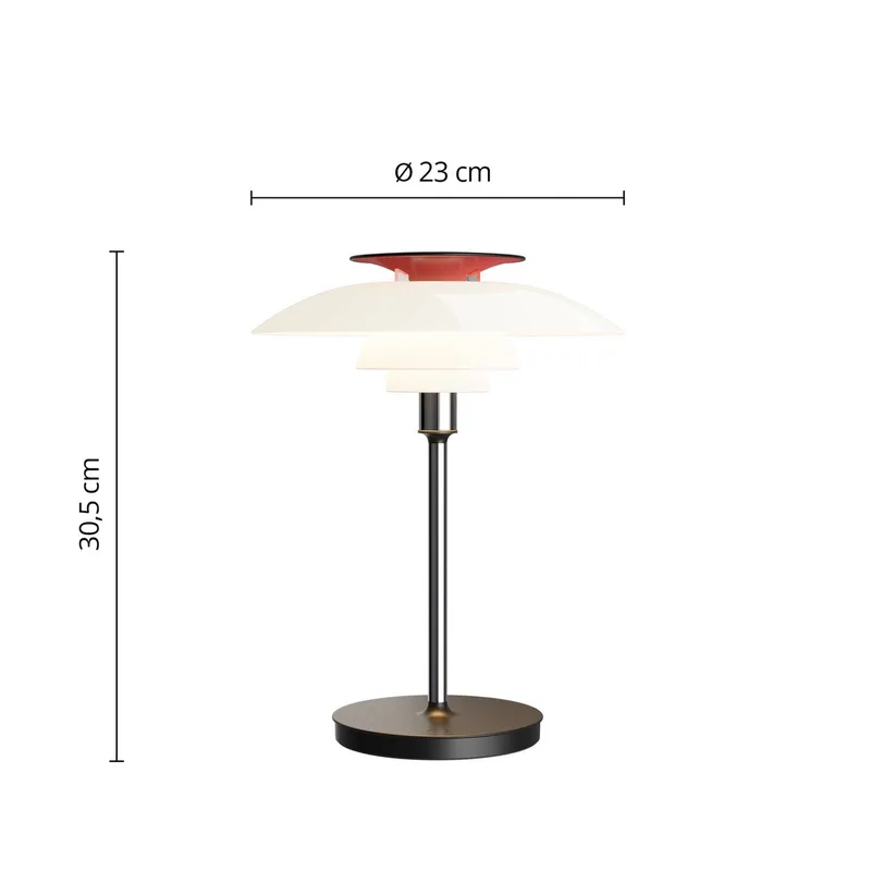 PH80 PORTABLE accu-tischlamp, wit/rood/chroom van Louis Poulsen – productfoto 4 van 5