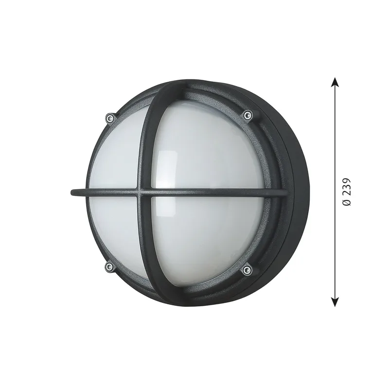 Skot buitenwandlamp, grafiet/opaal, IP66 - Louis Poulsen - Designer - Metaal - Rond by Louis Poulsen – product photo