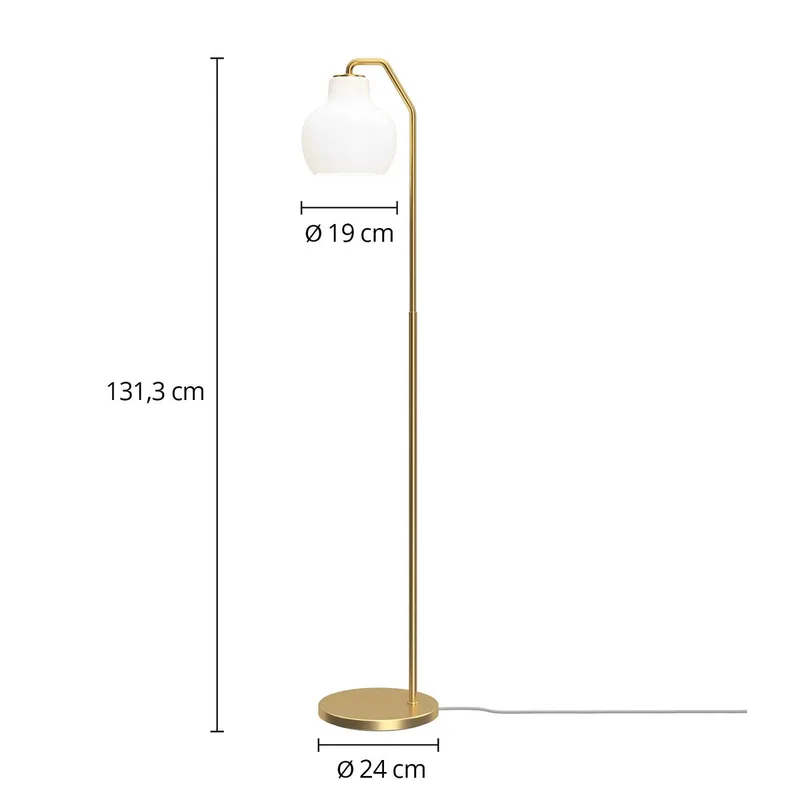 VL Ring Crown vloerlamp wit/messing E14 från Louis Poulsen – produktbild 4 av 5