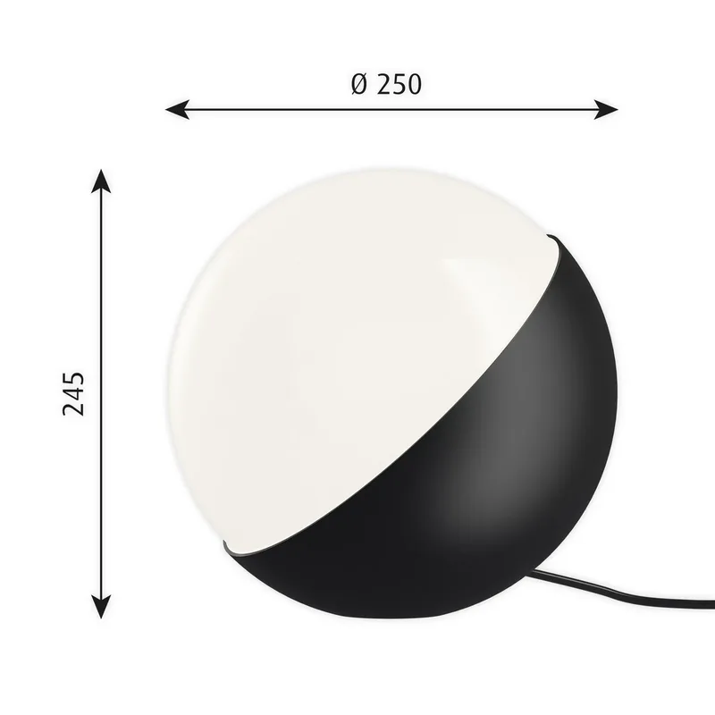 VL Studio tafellamp, Ø 25 cm, zwart, dimbaar - Louis Poulsen - Woonkamer - Designer - Metaal von Louis Poulsen – Produktfoto