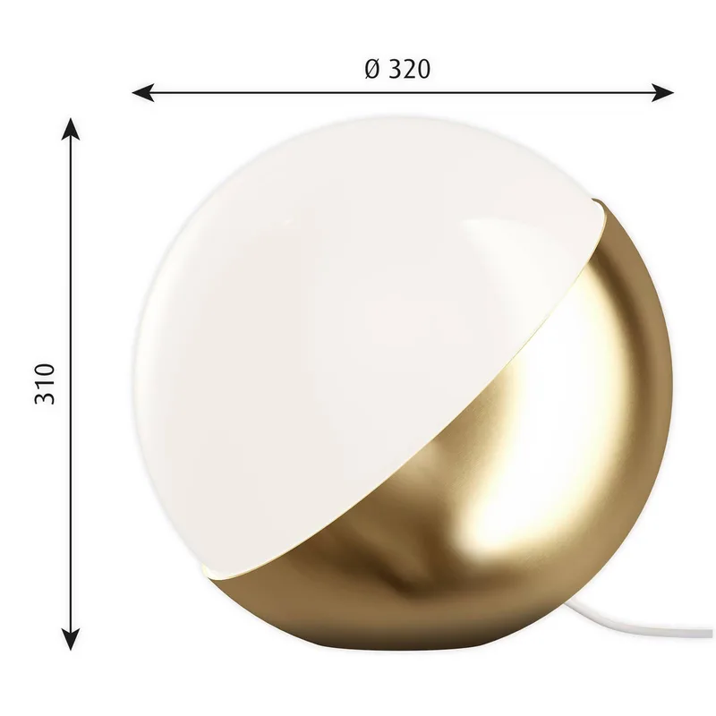 VL Studio Tischlampe messing, Ø 32cm van Louis Poulsen in Messing, weiß glänzend – productfoto