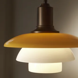 Wandlamp PH 2/2, uitsteek 32 cm, amber/wit fra Louis Poulsen – produktbillede 1 af 3