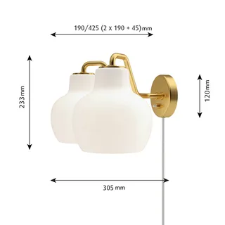 Wandlamp VL Ring Crown, 2-lamps stekkeraansluiting fra Louis Poulsen – produktbillede 3 af 3
