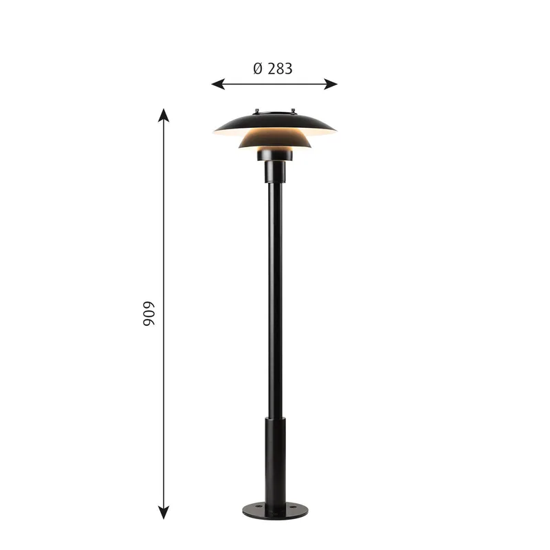 Wegelampe PH 3-2 1/2, 91 cm Edelstahl van Louis Poulsen in Schwarz – productfoto
