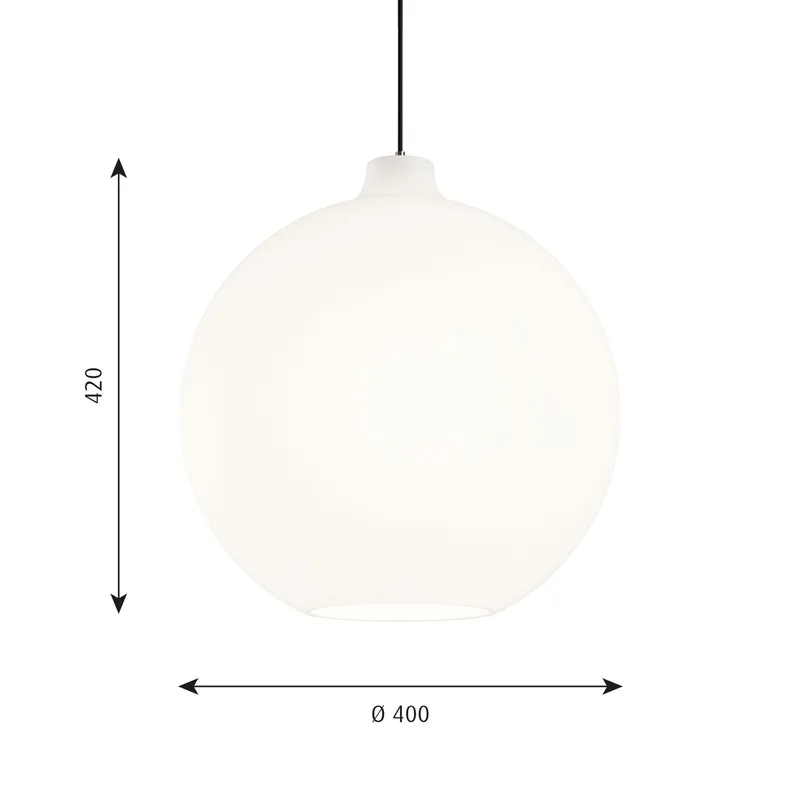 Wohlert hanglamp, Ø 40 cm, wit opaalglas - Louis Poulsen - Woonkamer - Designer - 1 lamp von Louis Poulsen – Produktfoto