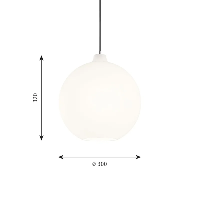 Wohlert Hanglamp Ø300 White Opal - Louis Poulsen - Woonkamer - Designer - Glas - 1 lamp von Louis Poulsen – Produktfoto
