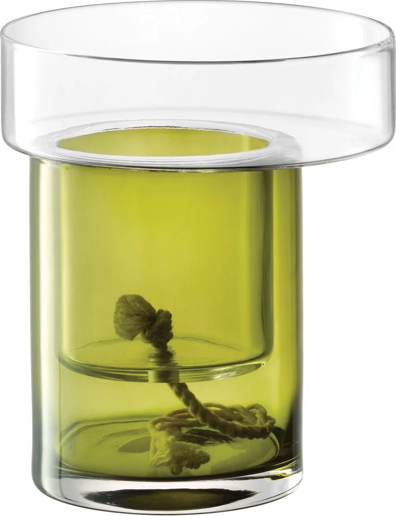 Balcony Vaas Ø 19 cm met Bewateringssysteem - Glas by LSA International in Green – product photo