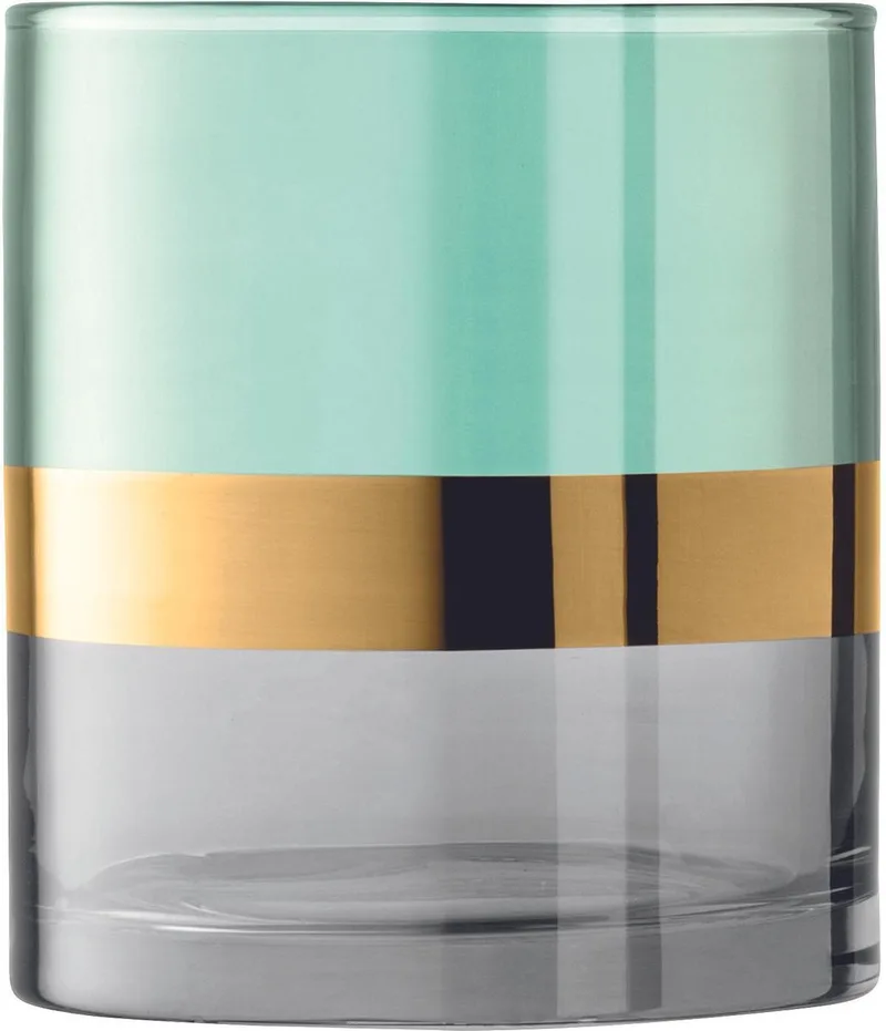 Bangle Windlicht - Glas - 18 cm van LSA International in Metallic groen – productfoto