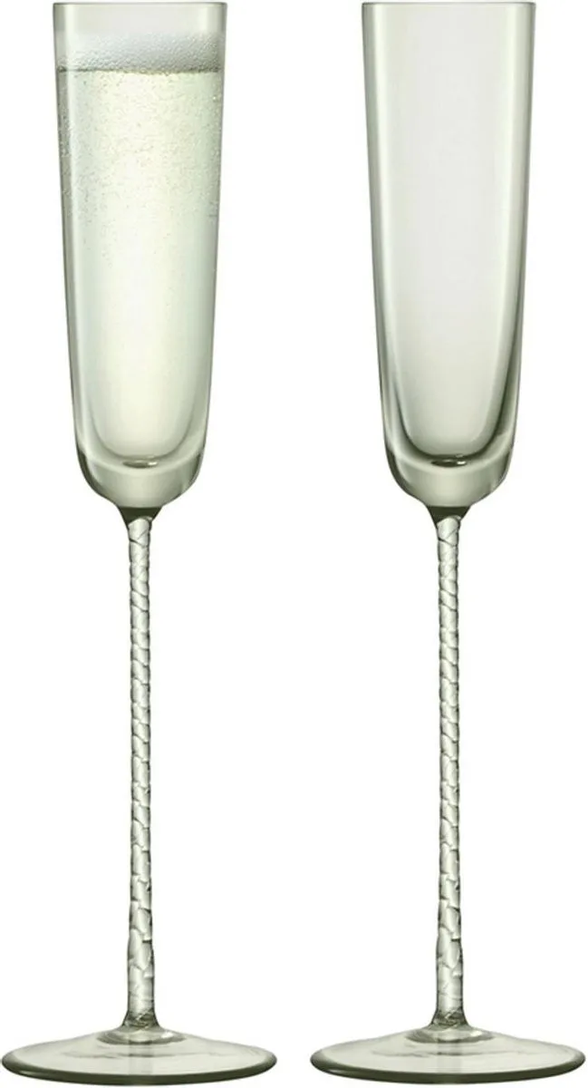 Champagne Theatre Champagne Flute 120 ml Set van 2 Stuks - Glas by LSA International in Green – product photo