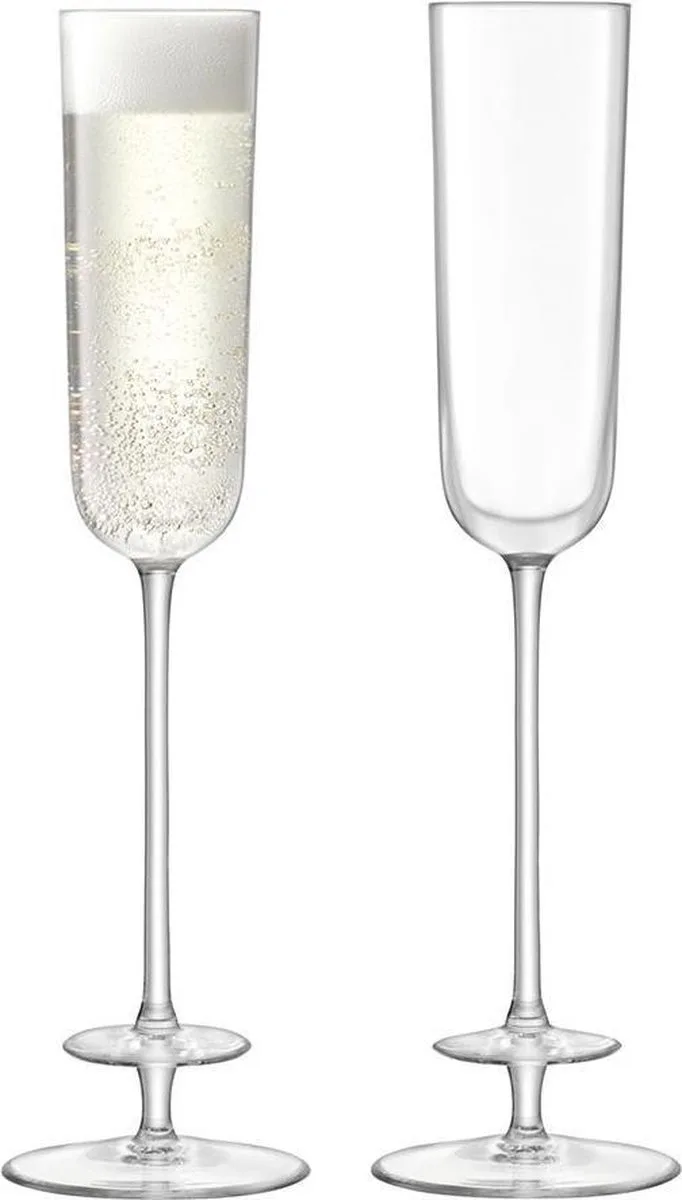 Champagne Theatre Champagne Flute 130 ml Set van 2 Stuks - Glas by LSA International in Transparent – product photo