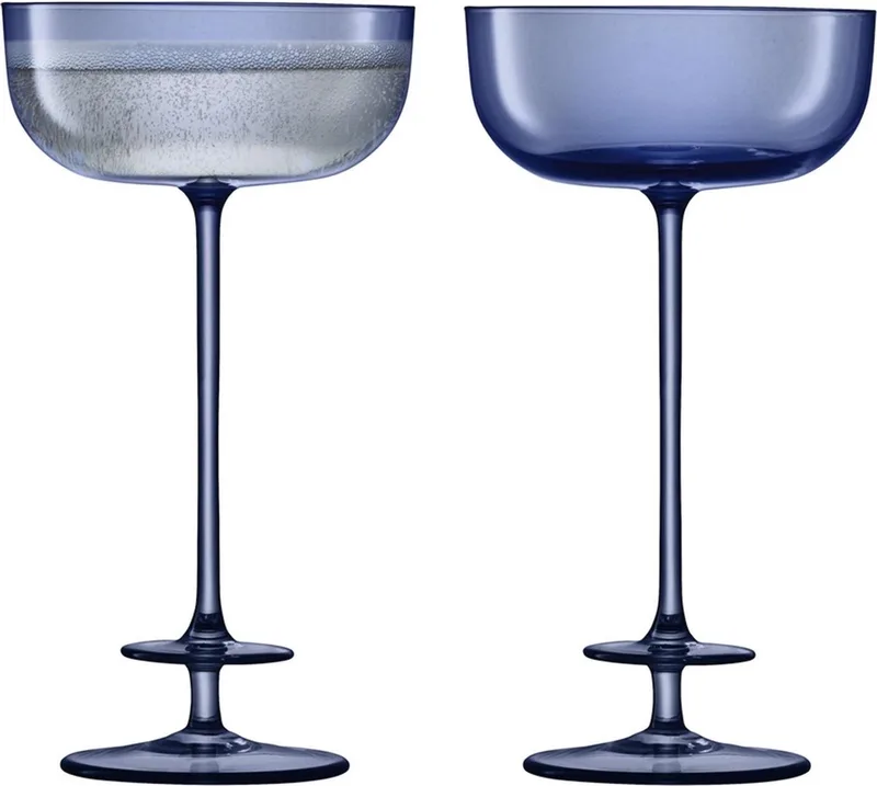 Champagne Theatre Champagne Glas 210 ml Set van 2 Stuks - Glas by LSA International in Blue – product photo