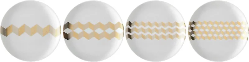 Chevron Theebord - Ø 16 cm - Set van 4 Stuks by LSA International in Gold – product photo