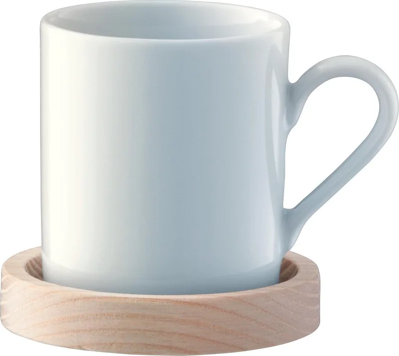 Circle Espressobeker - Incl. Onderzetter - Porselein - 90 ml - Set van 2 stuks by LSA International in White – product photo