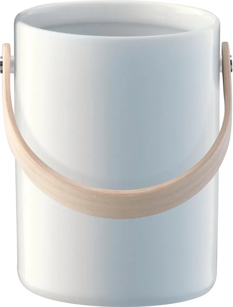 Circle Vaas - Incl. Handvat - Porselein - Ø13 x 21,5 cm by LSA International in White – product photo