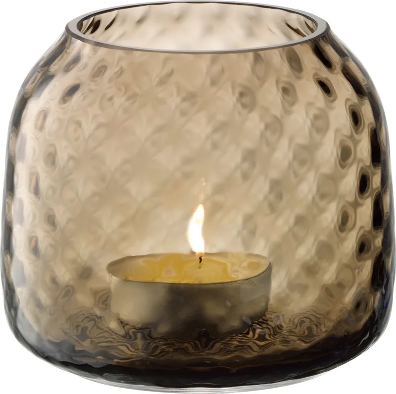 Dapple Waxinelichthouder 7 cm Earth Brown - Glas by LSA International in Brown – product photo