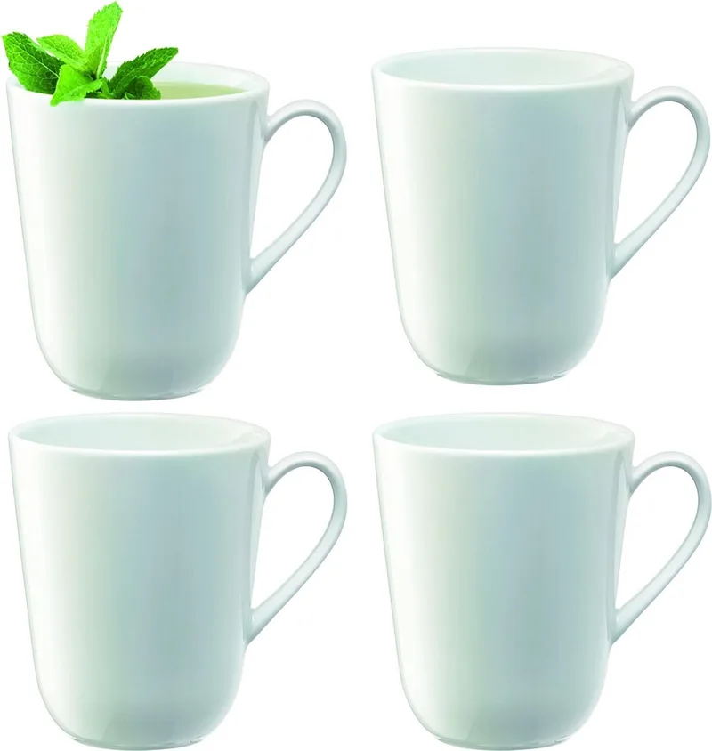 Dine Drinken Beker Curved - 380 ml - Set van 4 Stuks by LSA International in White – product photo
